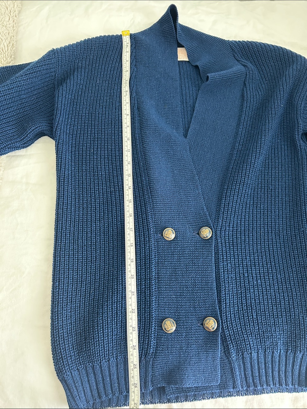 Pendleton Navy Ribbed shawl collar Sweater - Picture 6 of 9